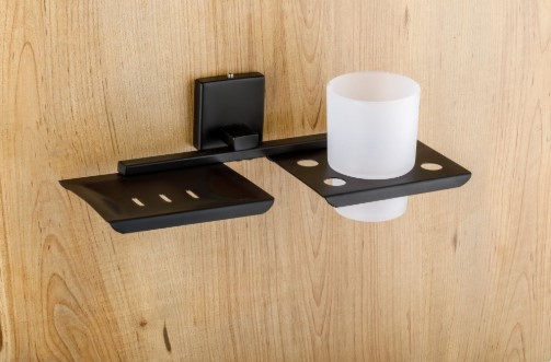 Falcon FB-708 Soap Dish with Tumbler Holder Bathroom Accessory for Home, Hotel and Apartment Washrooms, Elegant Combo Holder for Organized Everyday Use, Decor and Value